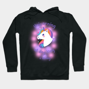 Funny all Day Unicorn Design Hoodie